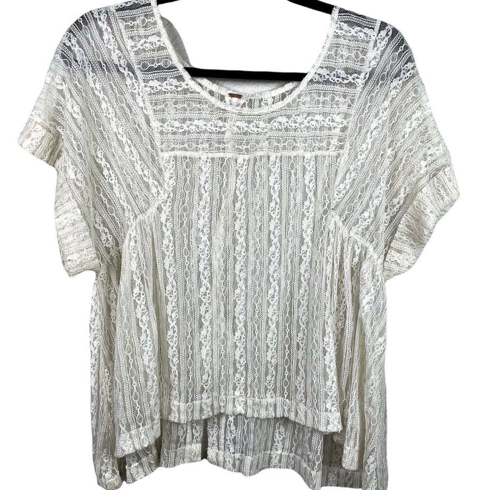 Free People White Lace Blouse